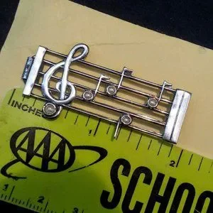 Vintage | Accessories | Antique Sterling Pearl Music Notes  display picture 2